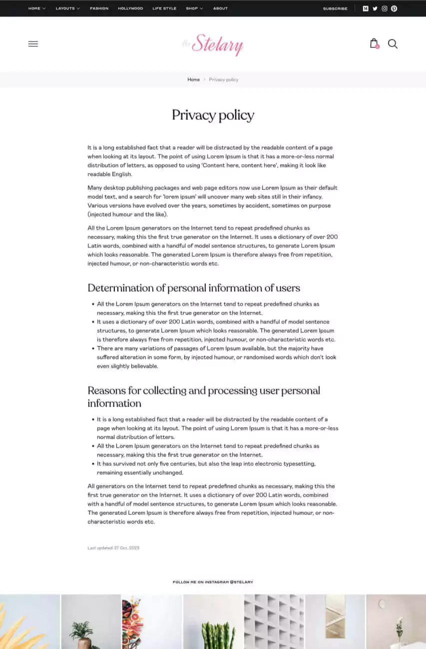 Privacy policy